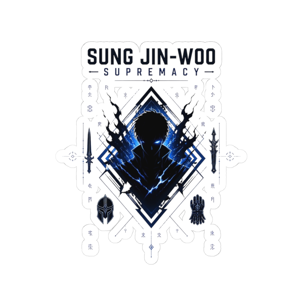 Solo Leveling "Sung Jin-Woo Supremacy" Sticker - alternate angle 3, merchandise