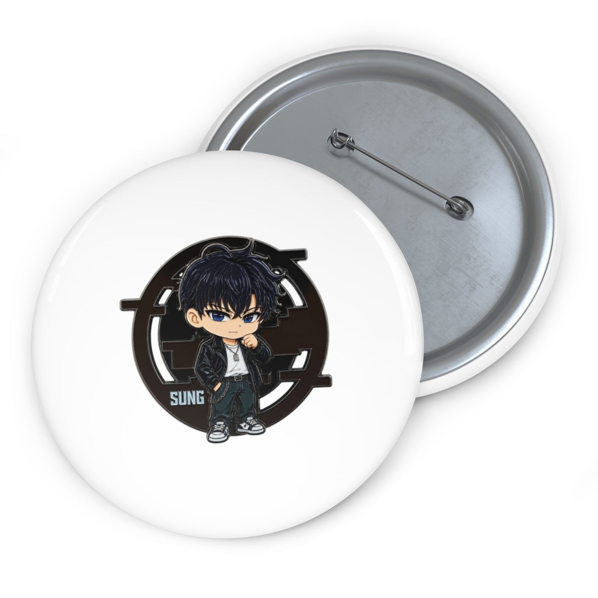Solo Leveling Sung Jinwoo Spinning Enamel Pin - alternate angle 2, merchandise
