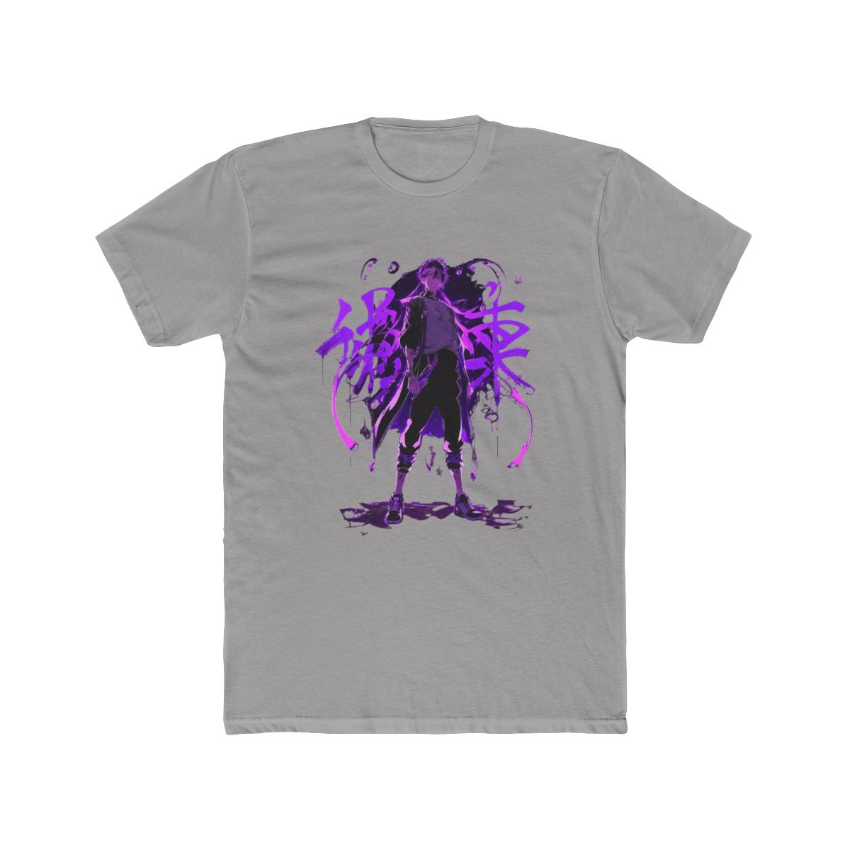 Dynamic Anime Character Purple Neon Glow Art Solo Leveling T-Shirt - Official t-shirts merchandise