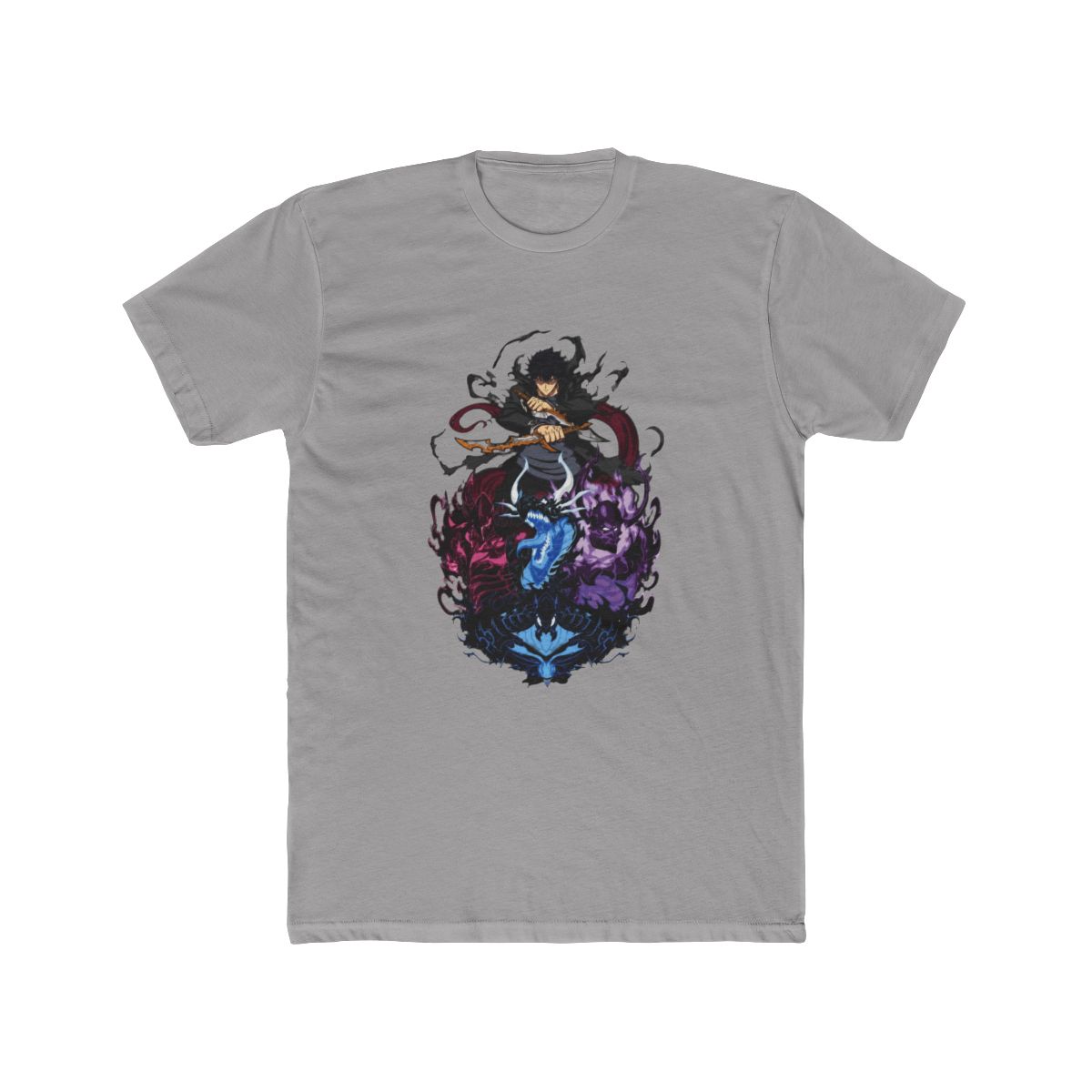 Sung Jinwoo & Summons - Solo Leveling Anime Art T Shirt - alternate angle 2, merchandise